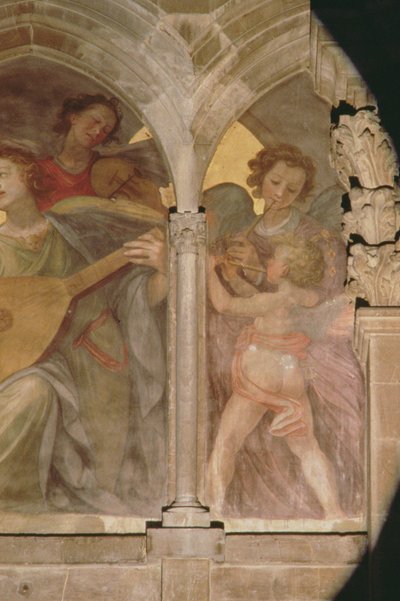 Angeli musicali in un chiostro trompe l